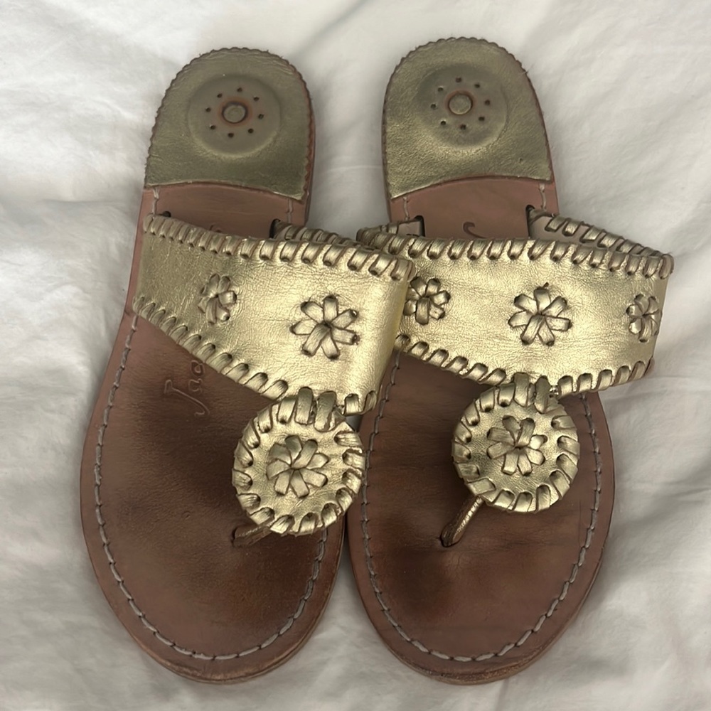Jack Rogers miss Hamptons gold sandals, girls, size 2